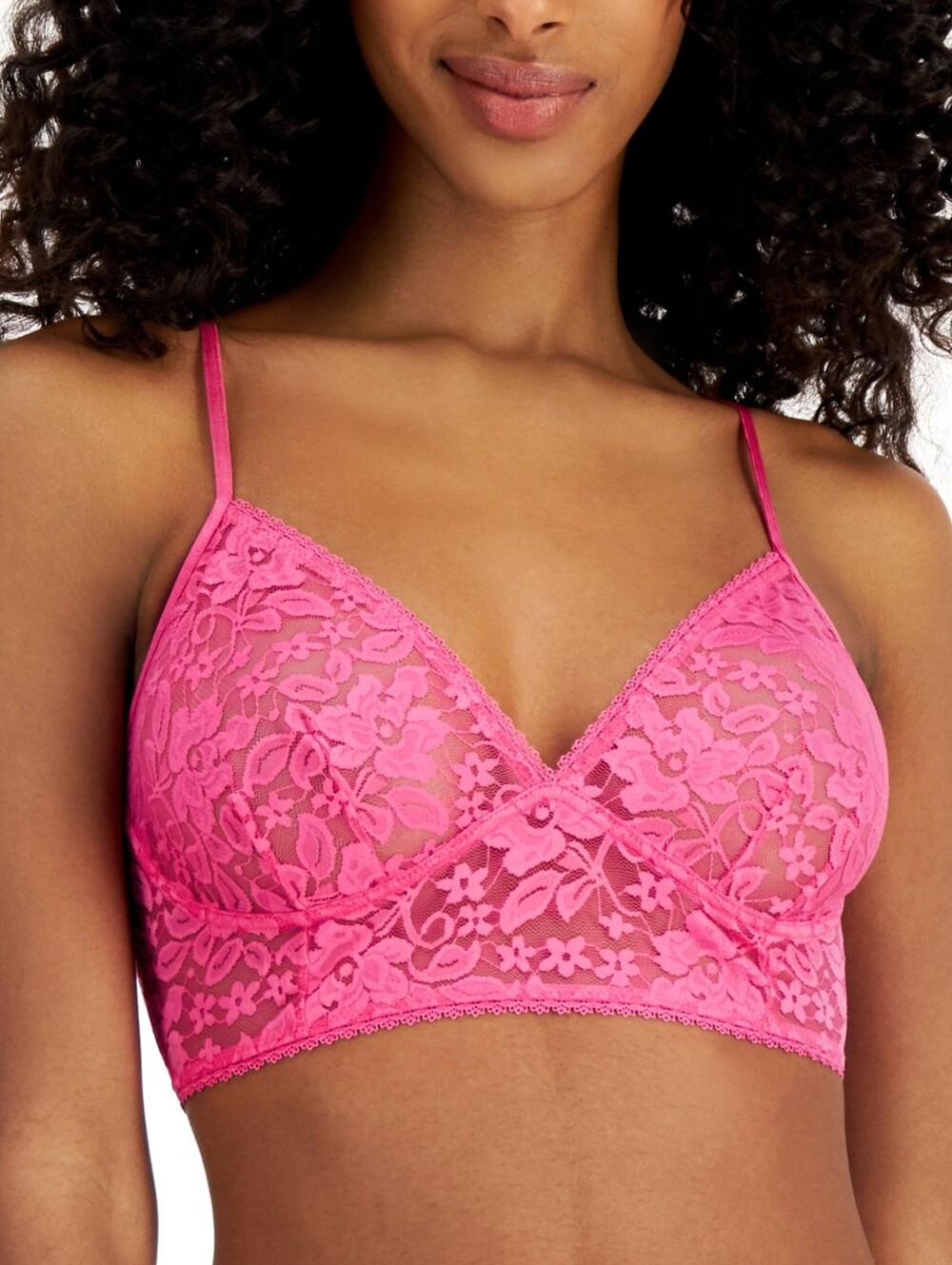 Women's Hot Pink Lace Bralette